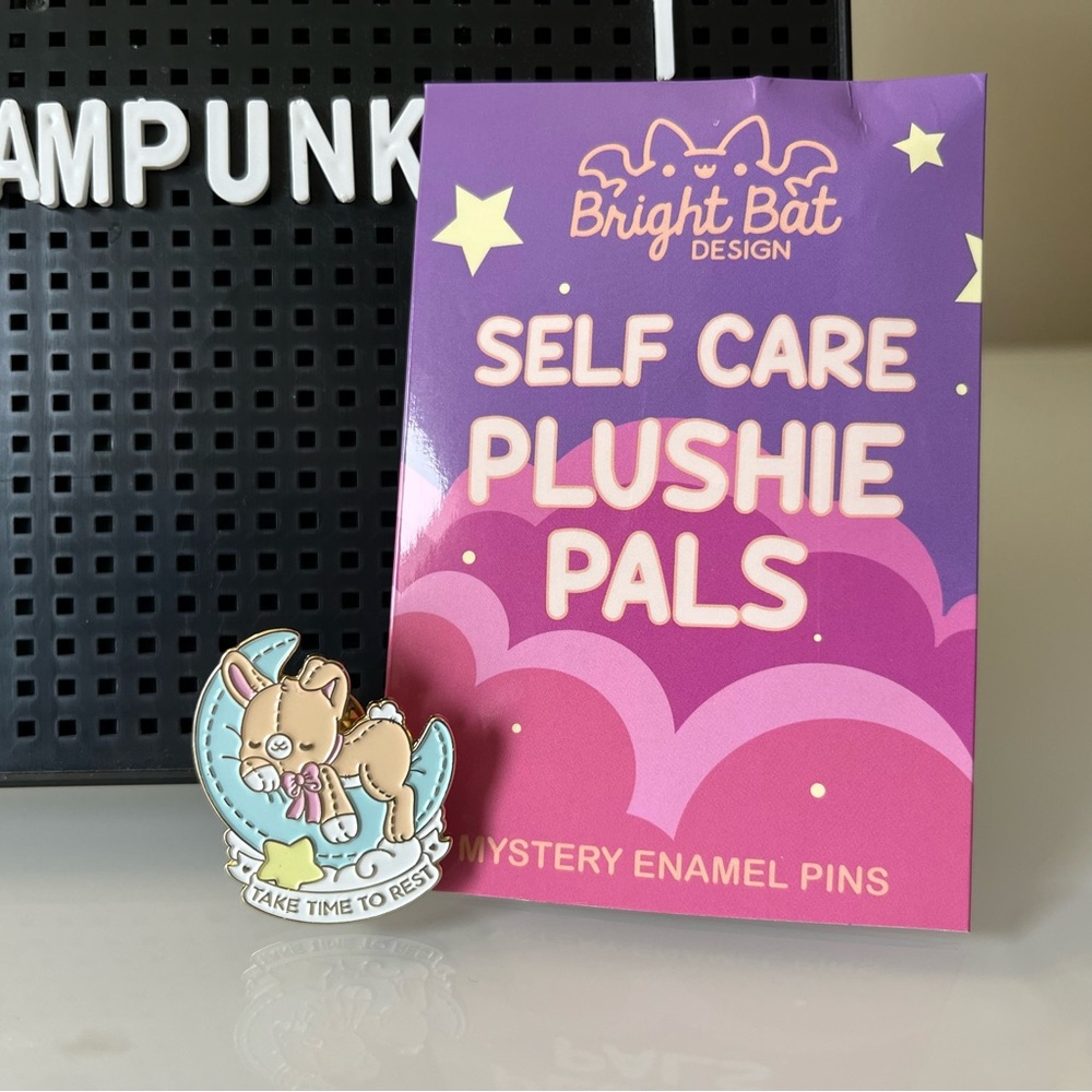 Bright Bat Design Self Care Hot Topic Blind Box Mystery Enamel Pin - Bunny